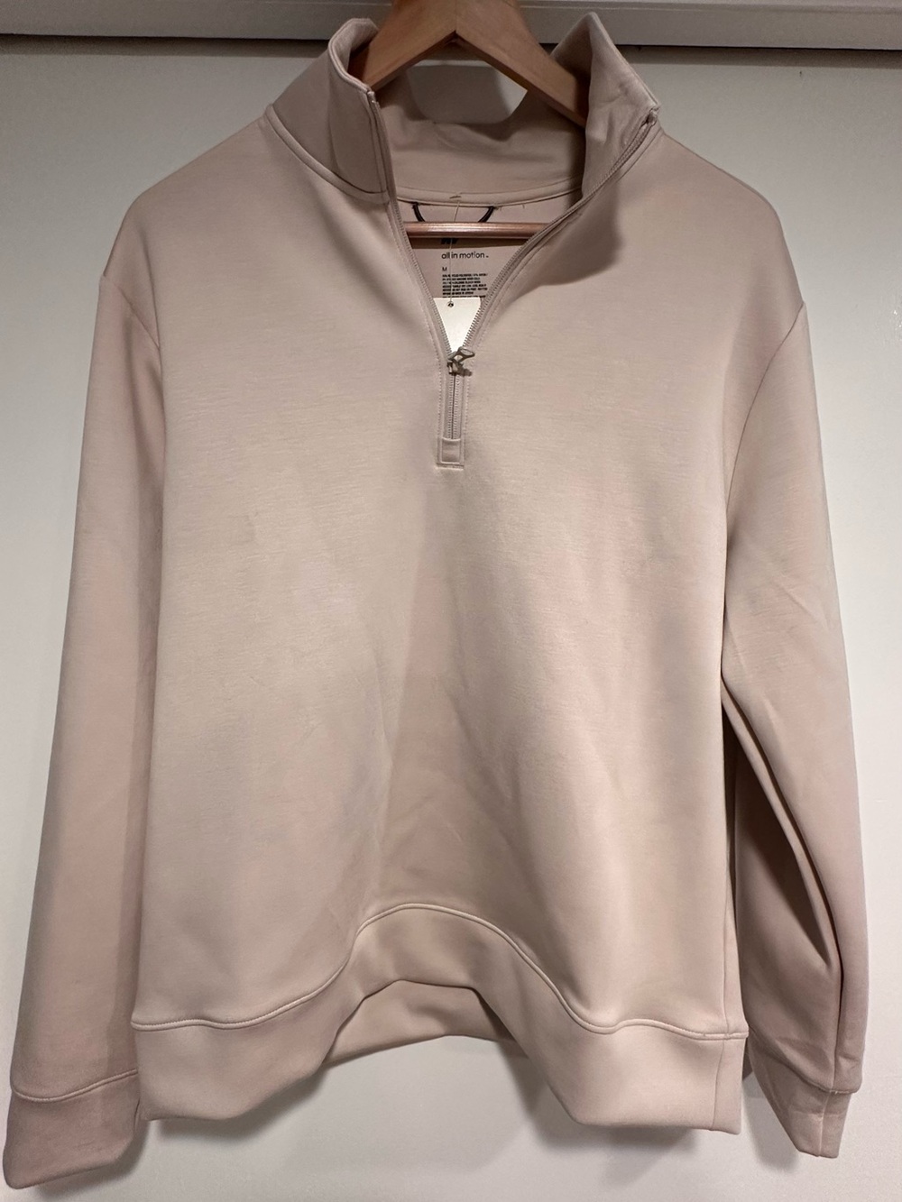 All in motion creme soft half zip top